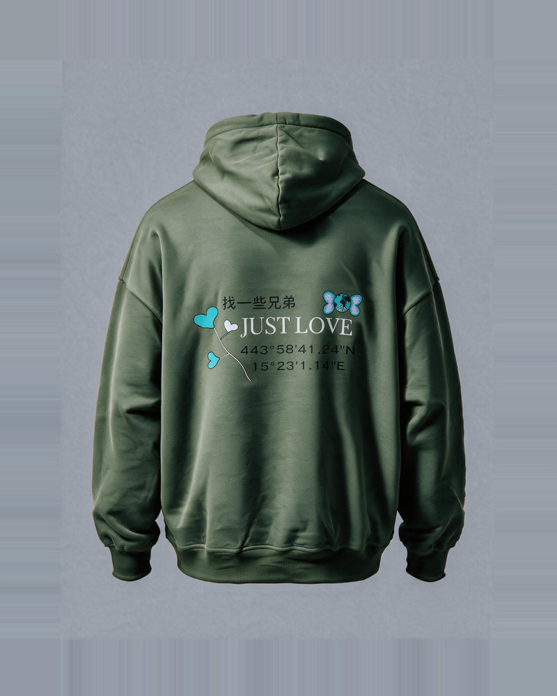 Love Hoodie Olive